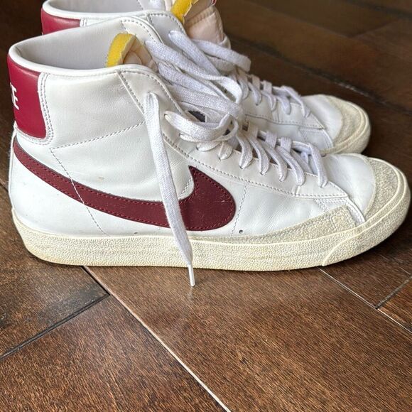 Nike Blazer mid 77 men’s size 10 white burgandy high top basketball old school a - Picture 3 of 8